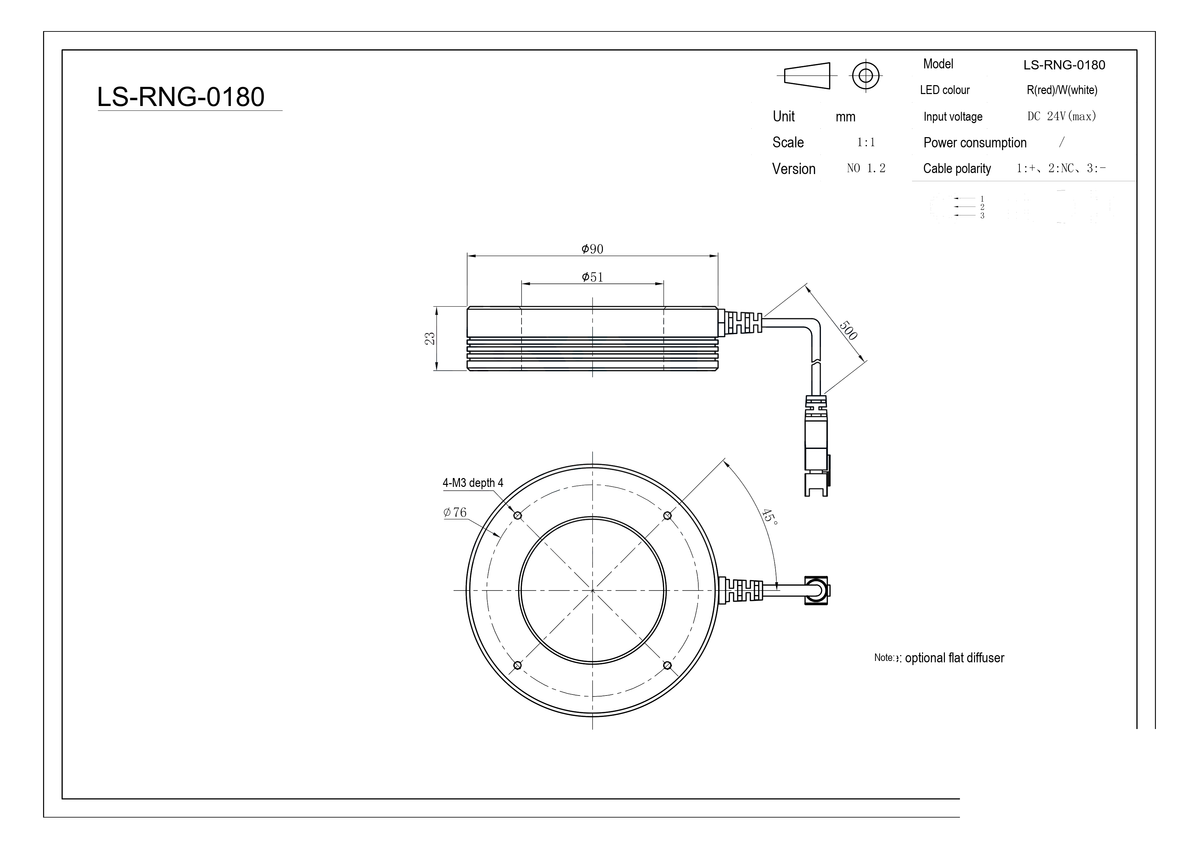 LS-RNG-0180 dimensions (mm)