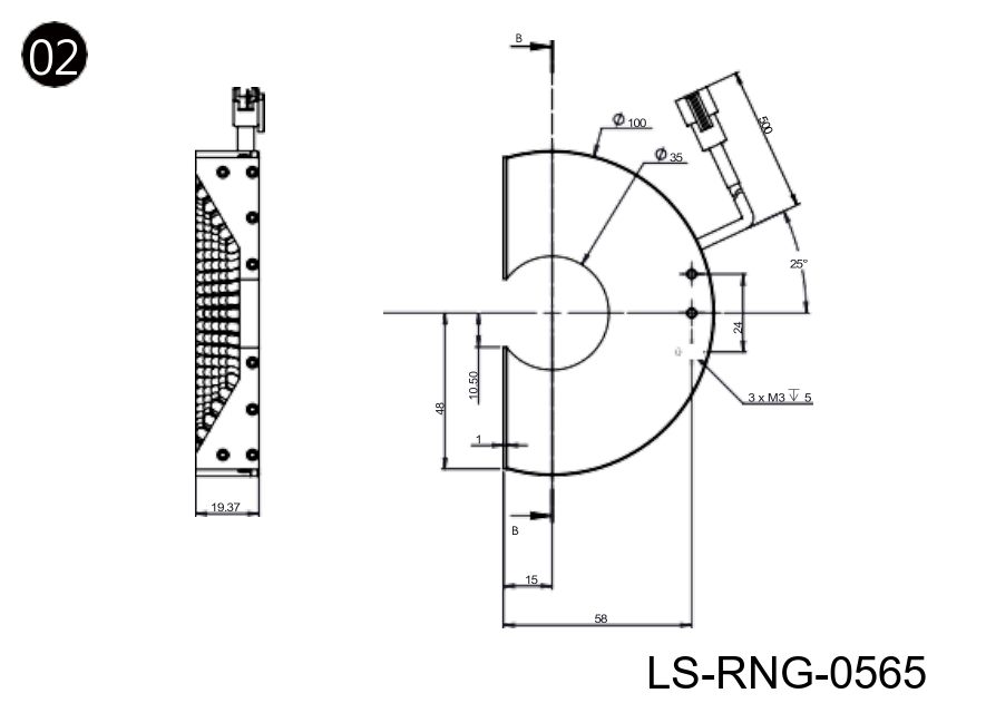 100 mm dia. non-standard ring lights (LS-RNG-0565)