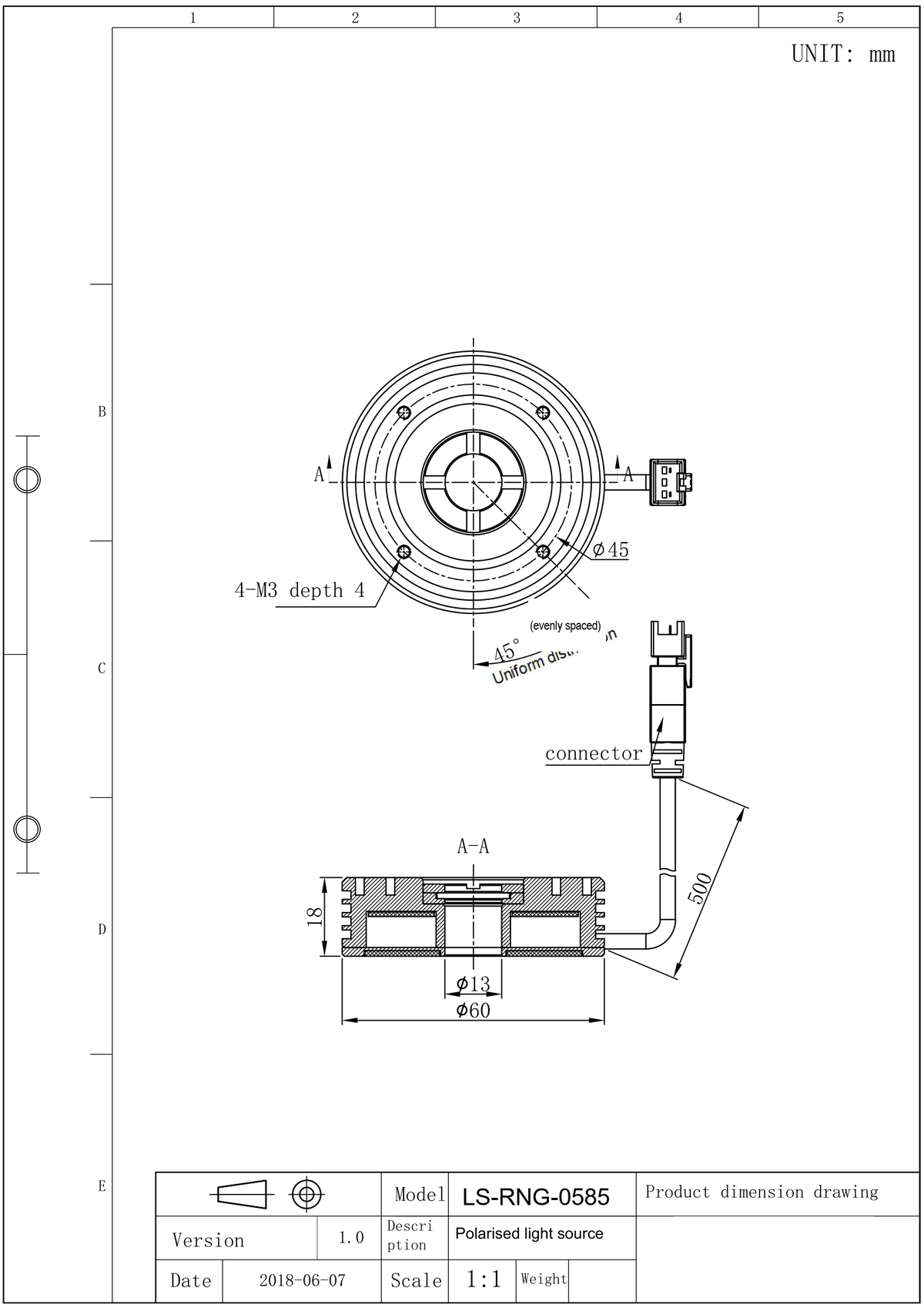 LS-RNG-0585 dimensions (mm)