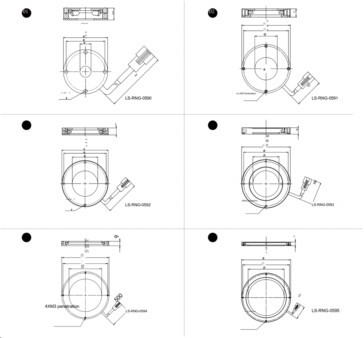 LS-RNG-0590 dimensions (mm)