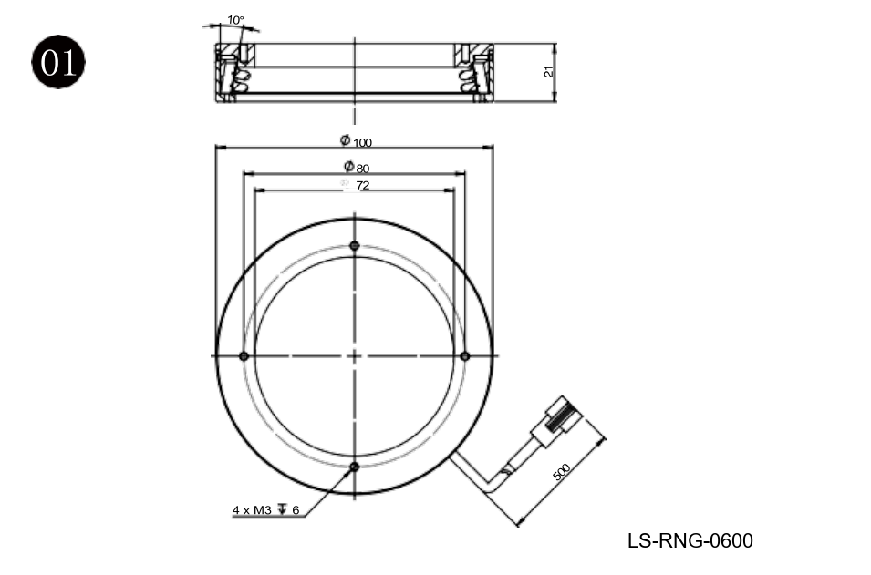 LS-RNG-0600 dimensions (mm)