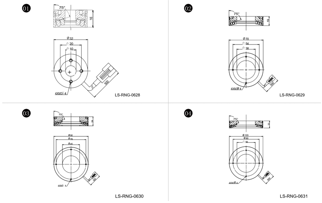 LS-RNG-0628 dimensions (mm)