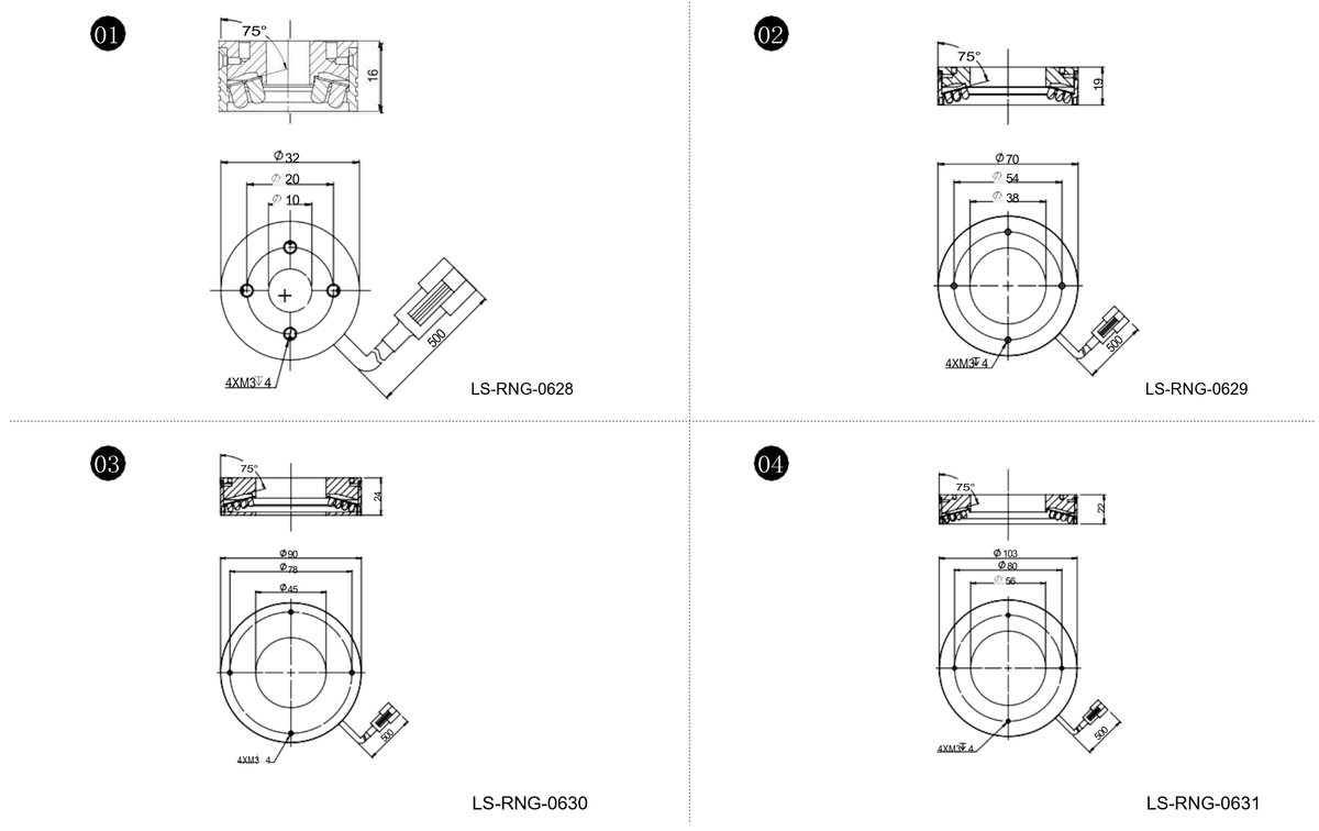 LS-RNG-0628 dimensions (mm)