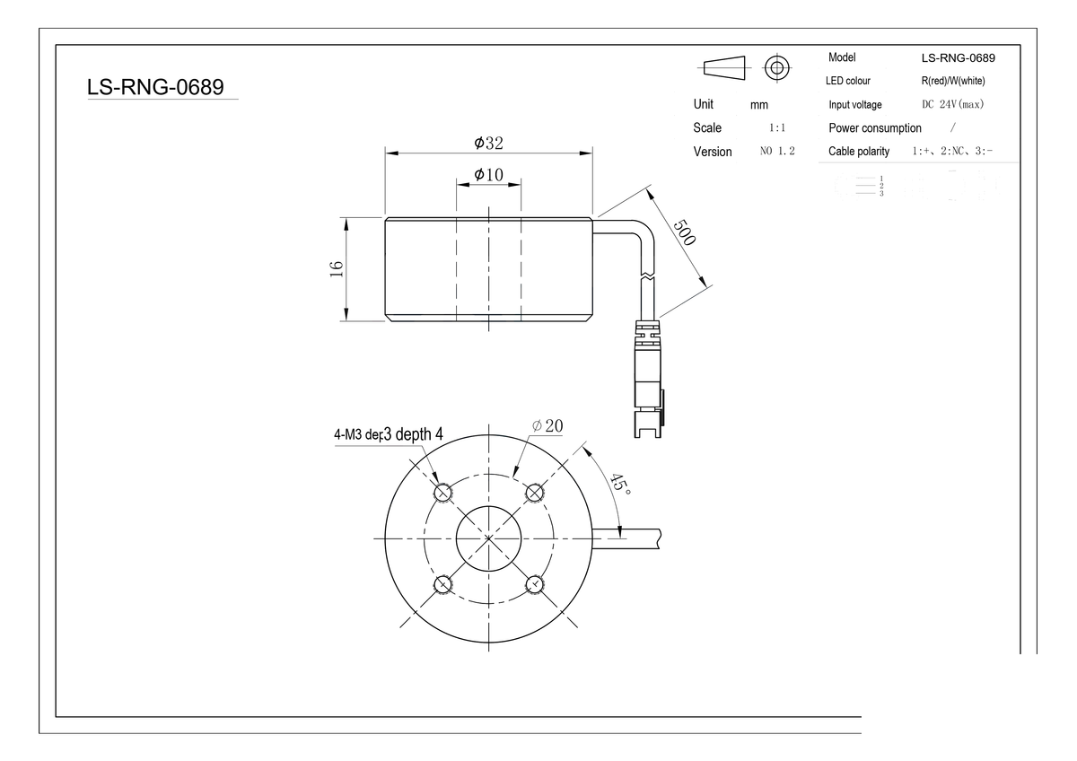 LS-RNG-0689 dimensions (mm)