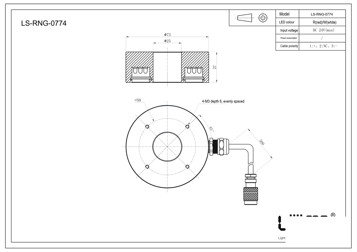LS-RNG-0774 dimensions (mm)