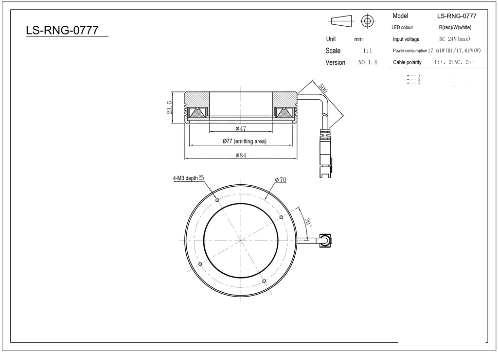 LS-RNG-0777 dimensions (mm)