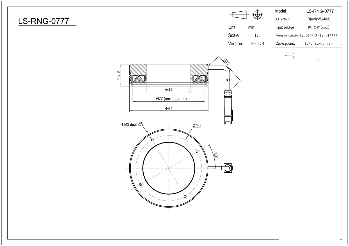 LS-RNG-0777 dimensions (mm)