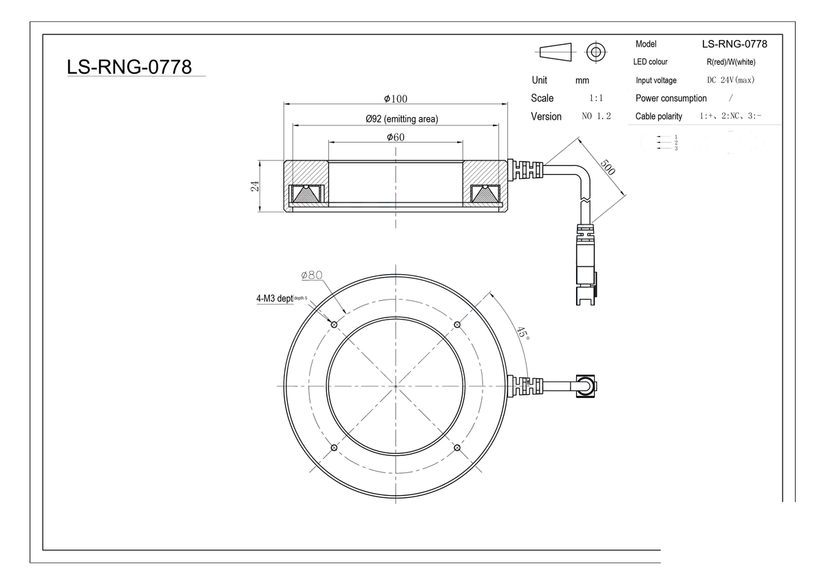 LS-RNG-0778 dimensions (mm)