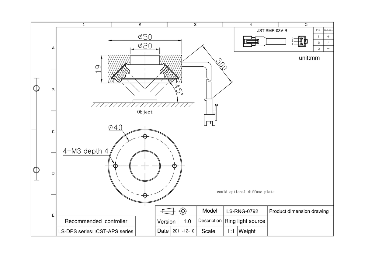 LS-RNG-0792 dimensions (mm)