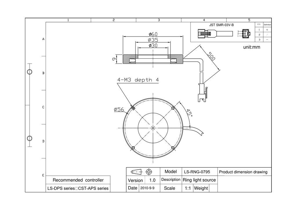 LS-RNG-0795 dimensions (mm)