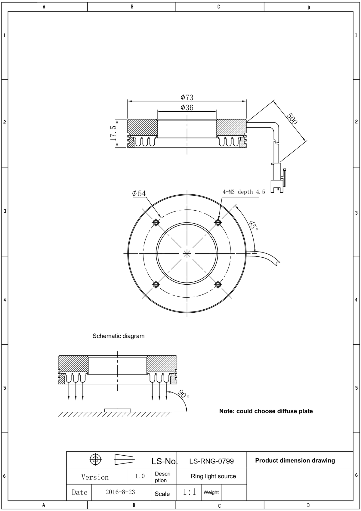 LS-RNG-0799 dimensions (mm)
