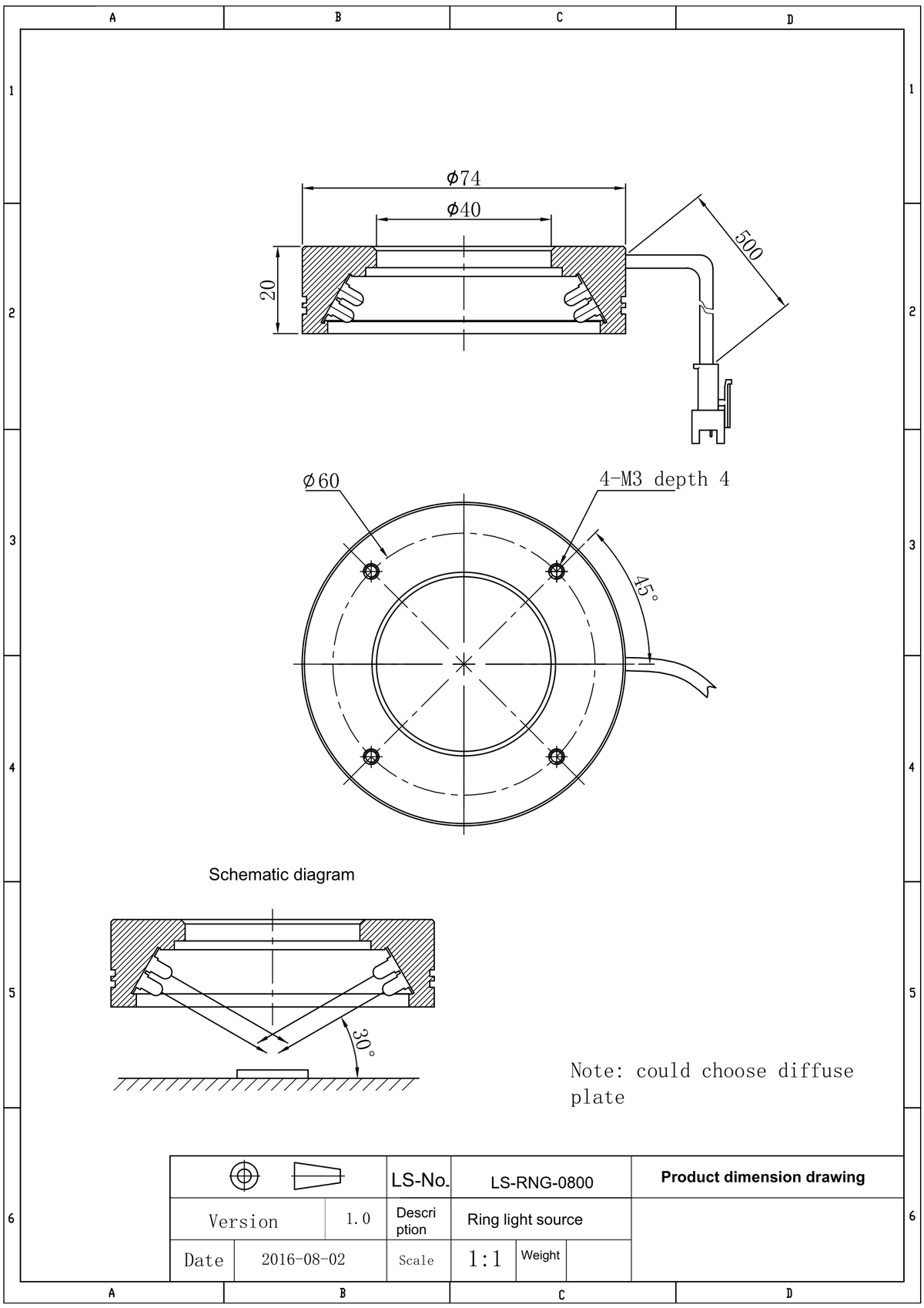 LS-RNG-0800 dimensions (mm)