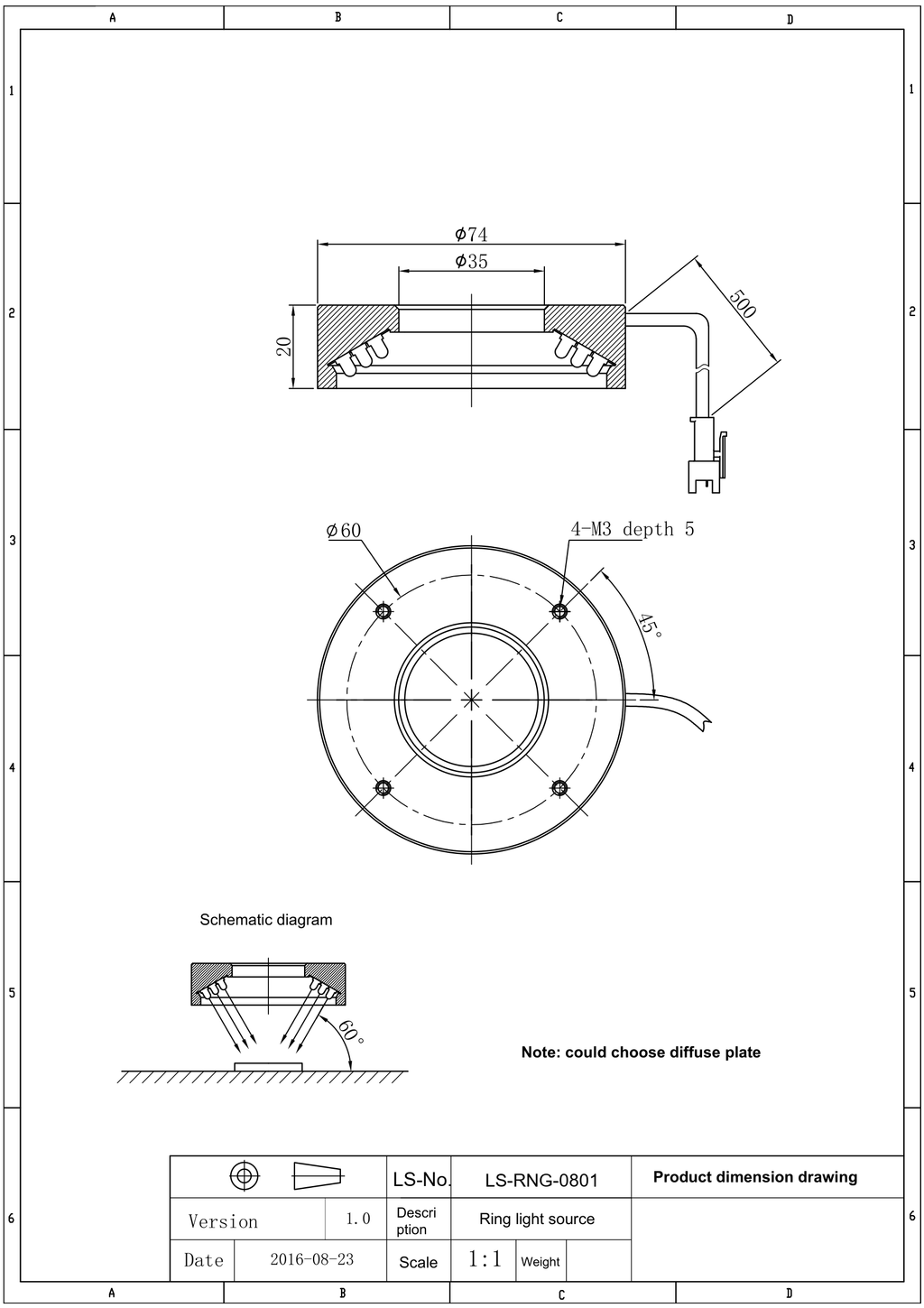 LS-RNG-0801 dimensions (mm)