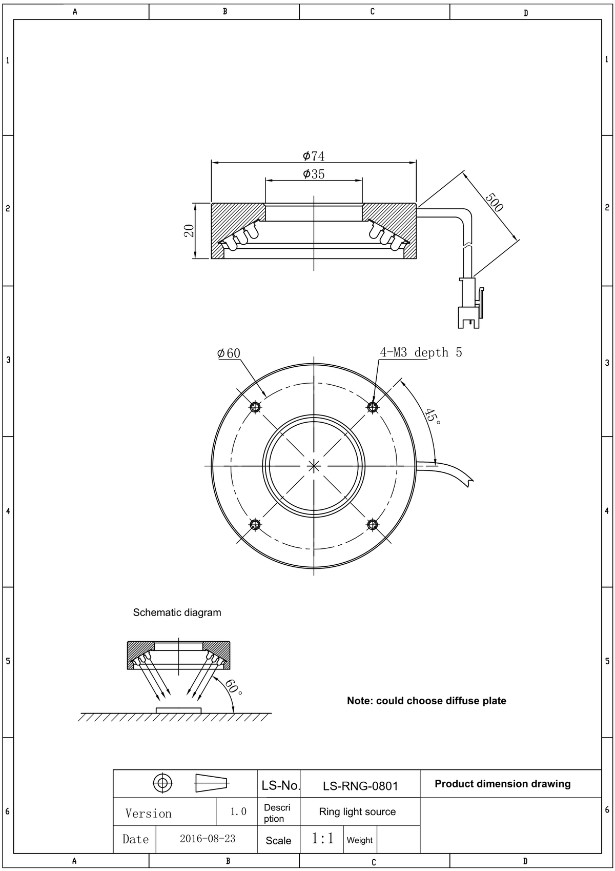 LS-RNG-0801 dimensions (mm)