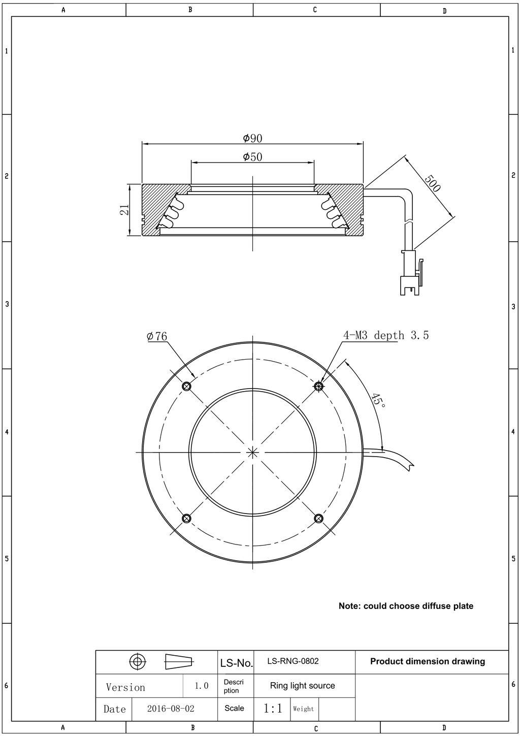 LS-RNG-0802 dimensions (mm)
