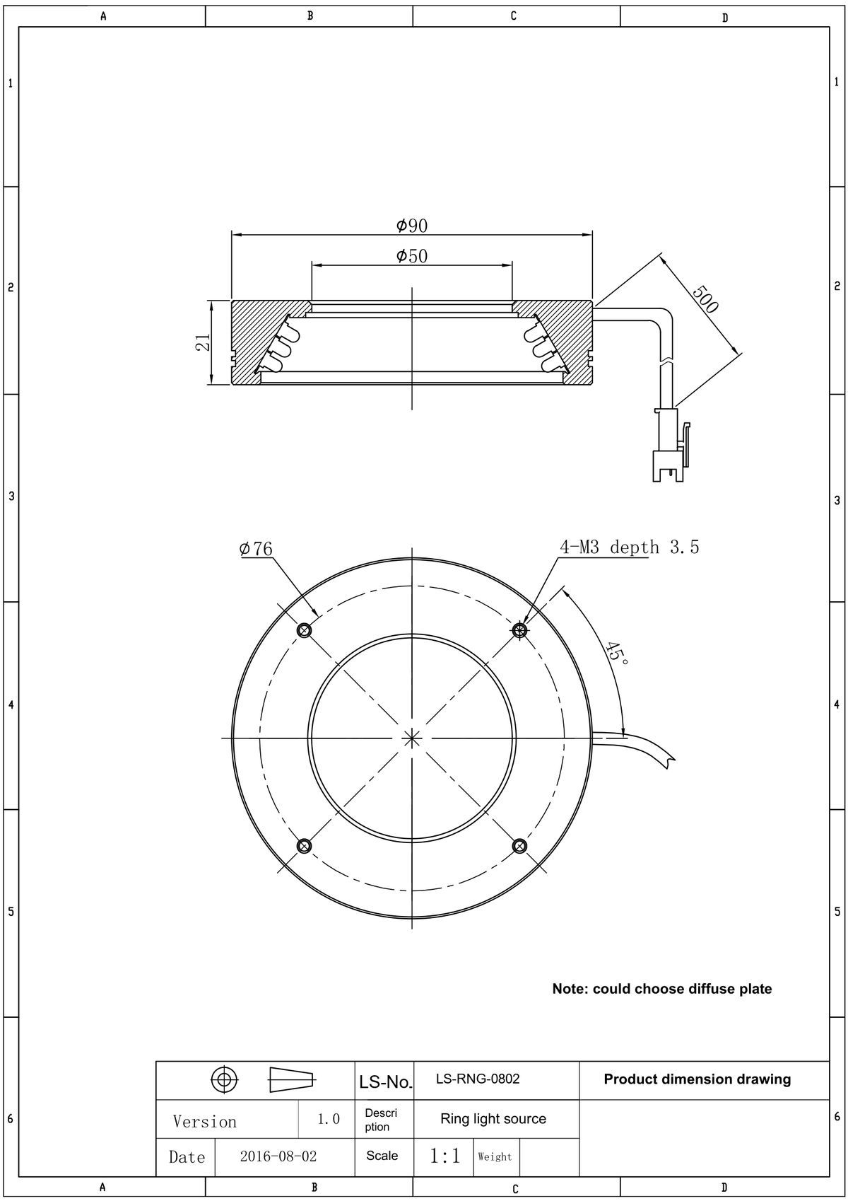 LS-RNG-0802 dimensions (mm)