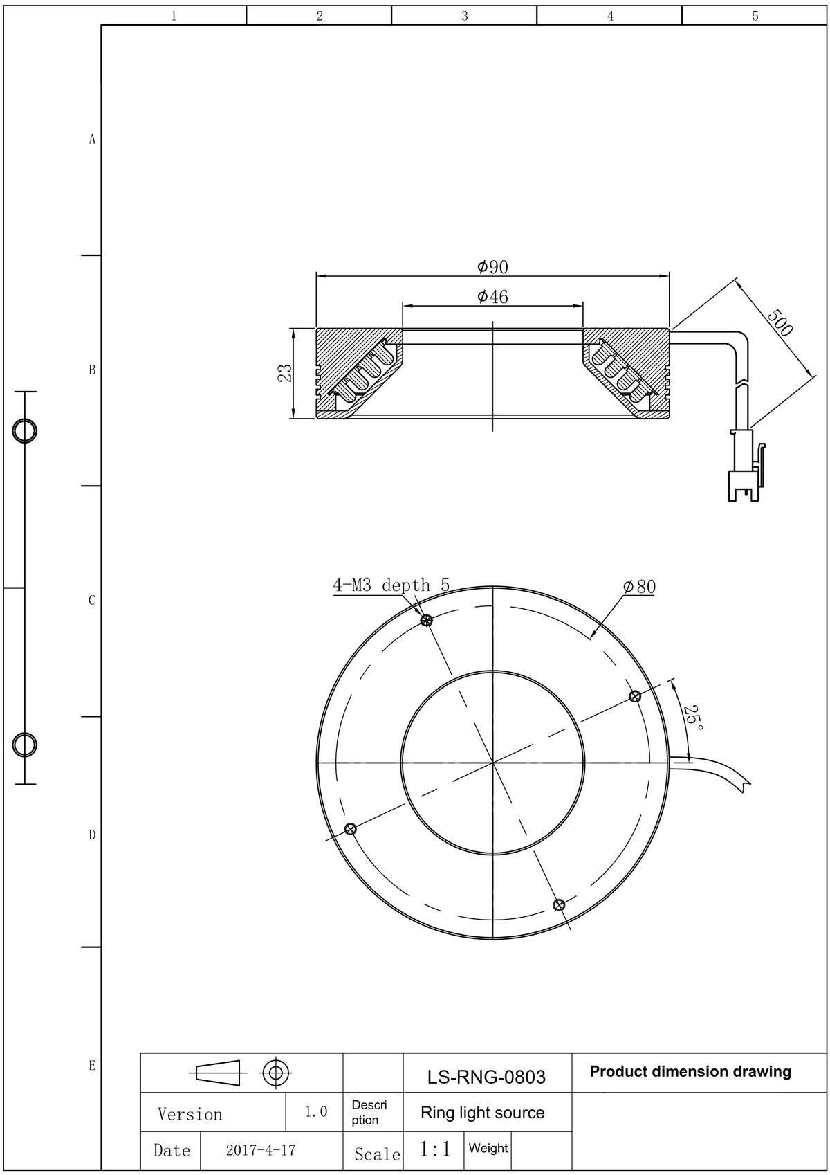LS-RNG-0803 dimensions (mm)