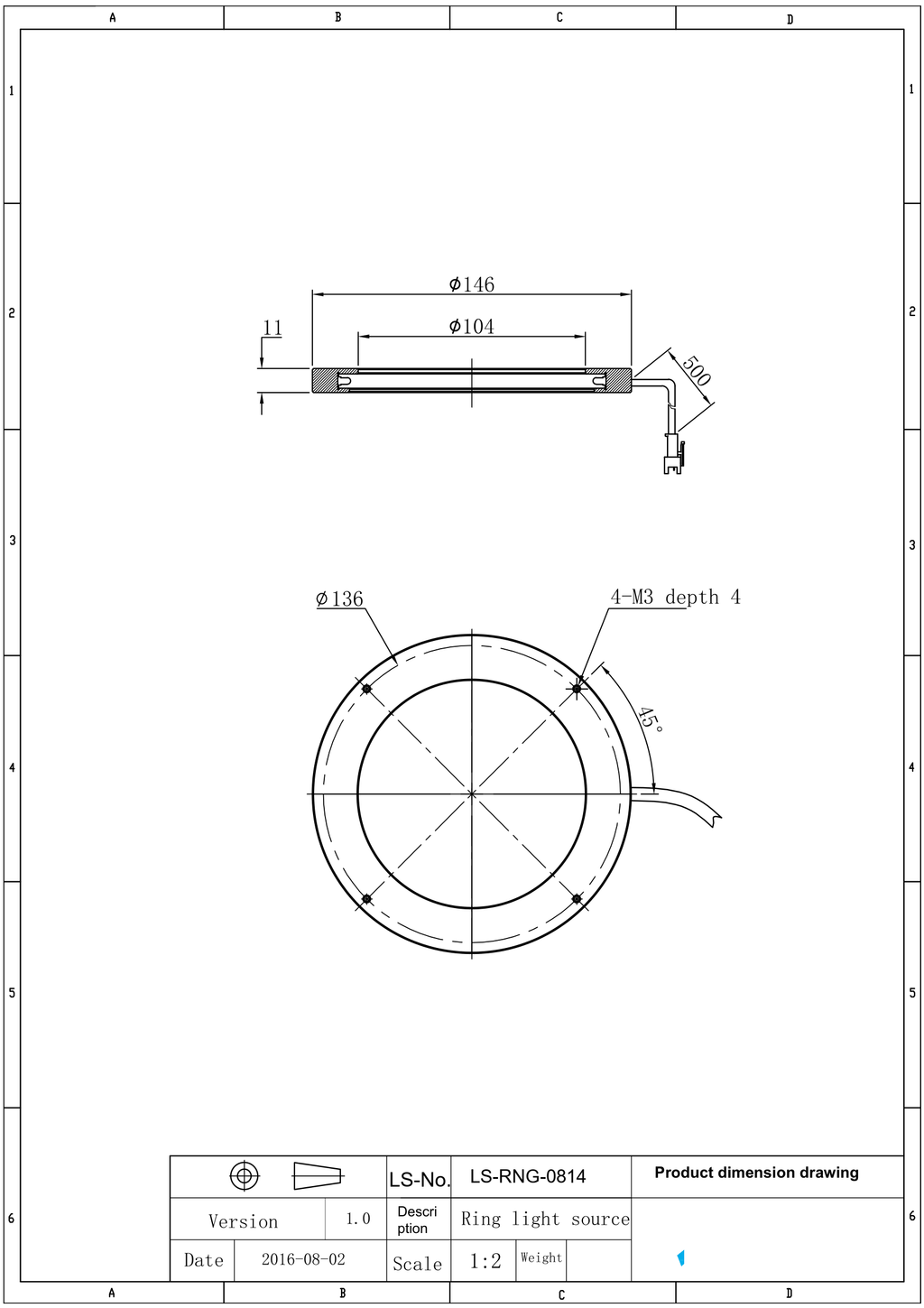 LS-RNG-0814 dimensions (mm)