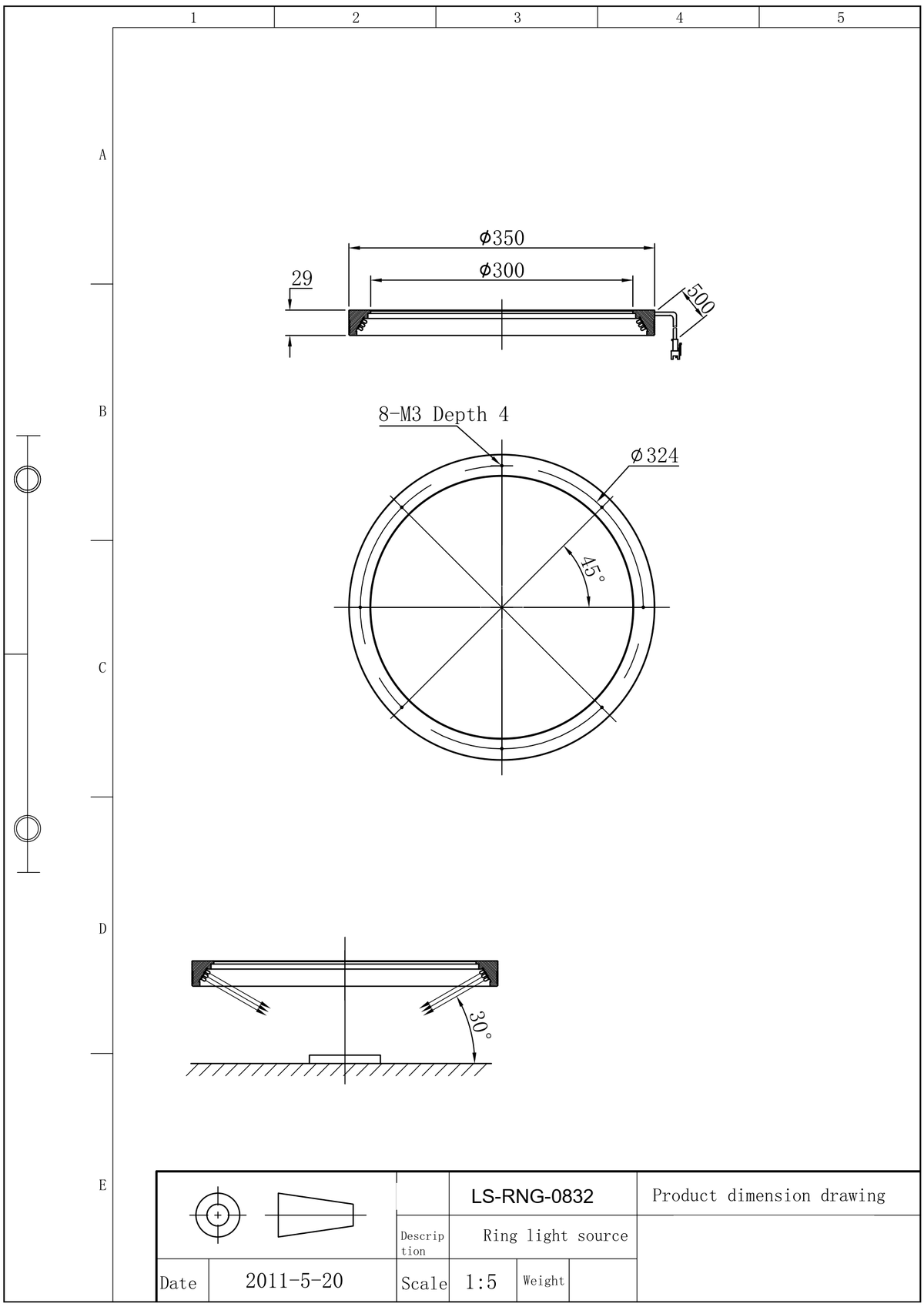 LS-RNG-0832 dimensions (mm)