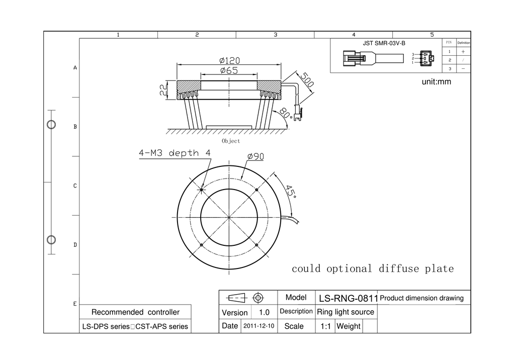 LS-RNG-0811 dimensions (mm)