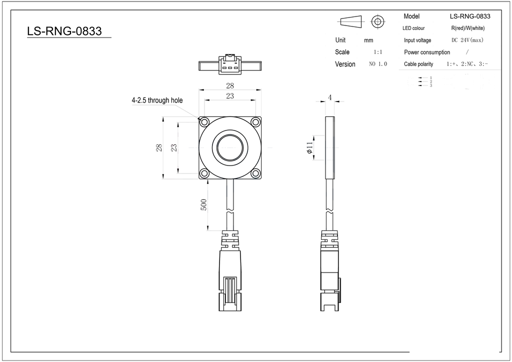 LS-RNG-0833 dimensions (mm)