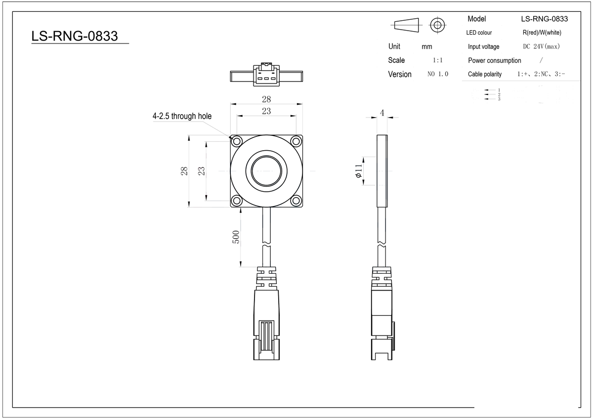 LS-RNG-0833 dimensions (mm)