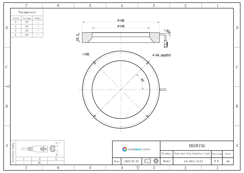 LS-SDL-0151 dimensions (mm)