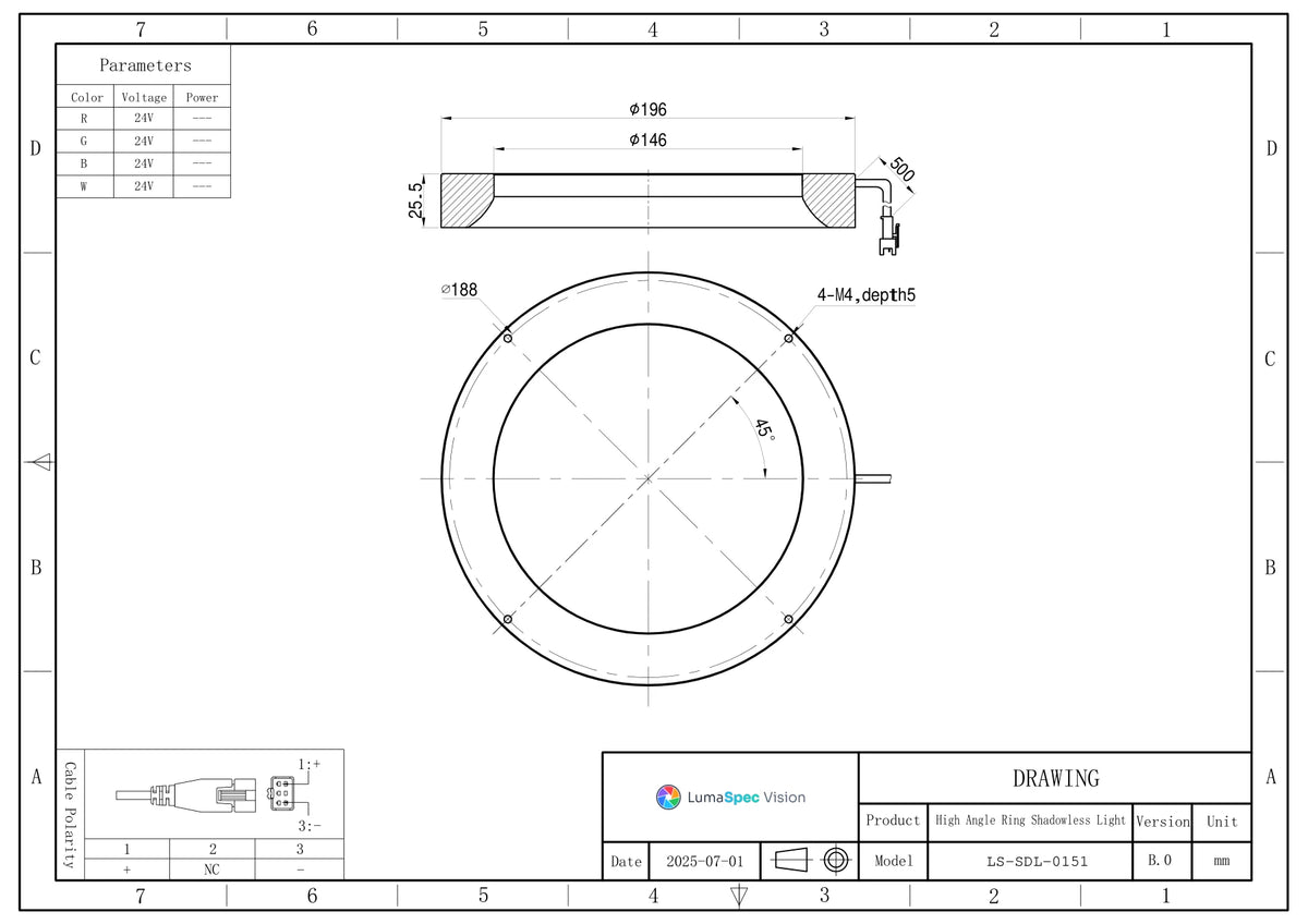 LS-SDL-0151 dimensions (mm)