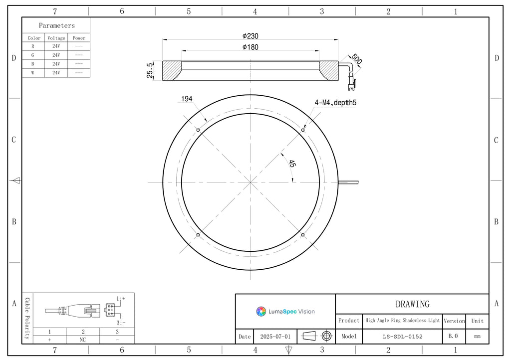 LS-SDL-0152 dimensions (mm)