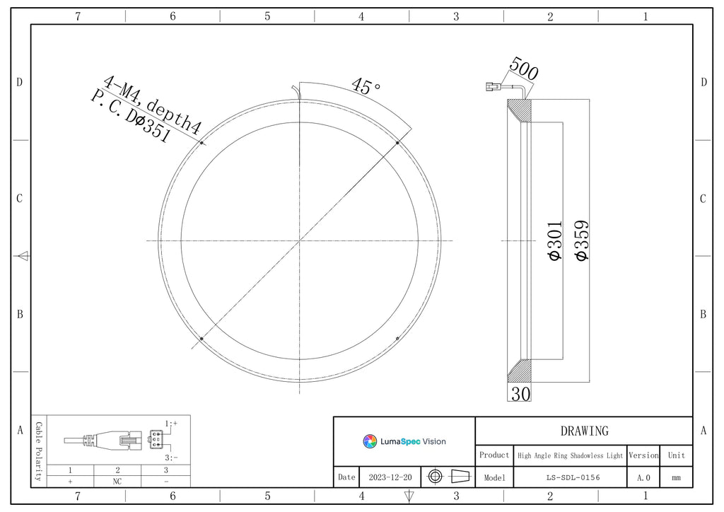LS-SDL-0156 dimensions (mm)