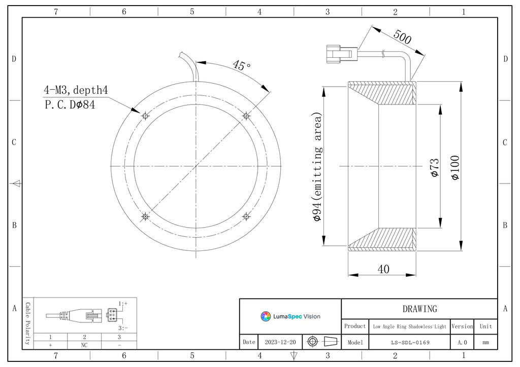 LS-SDL-0169 dimensions (mm)