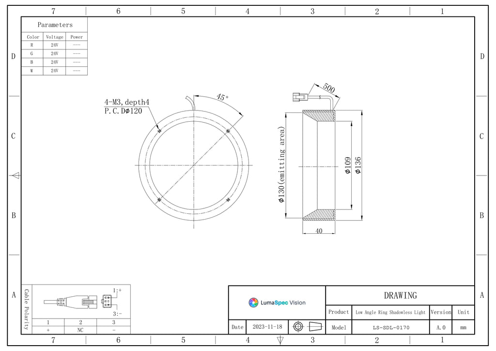 LS-SDL-0170 dimensions (mm)