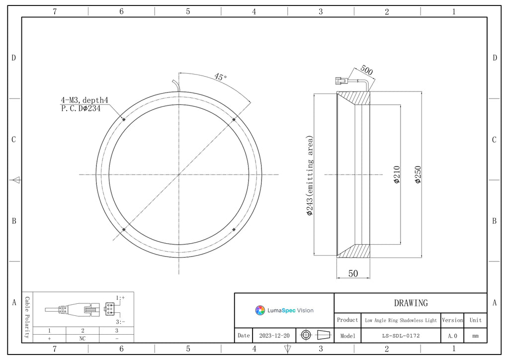 LS-SDL-0172 dimensions (mm)
