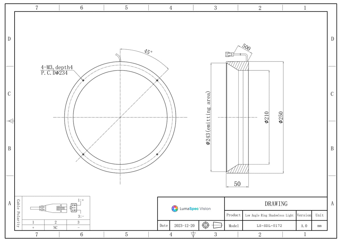 LS-SDL-0172 dimensions (mm)