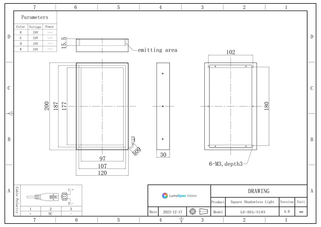 LS-SDL-0185 dimensions (mm)