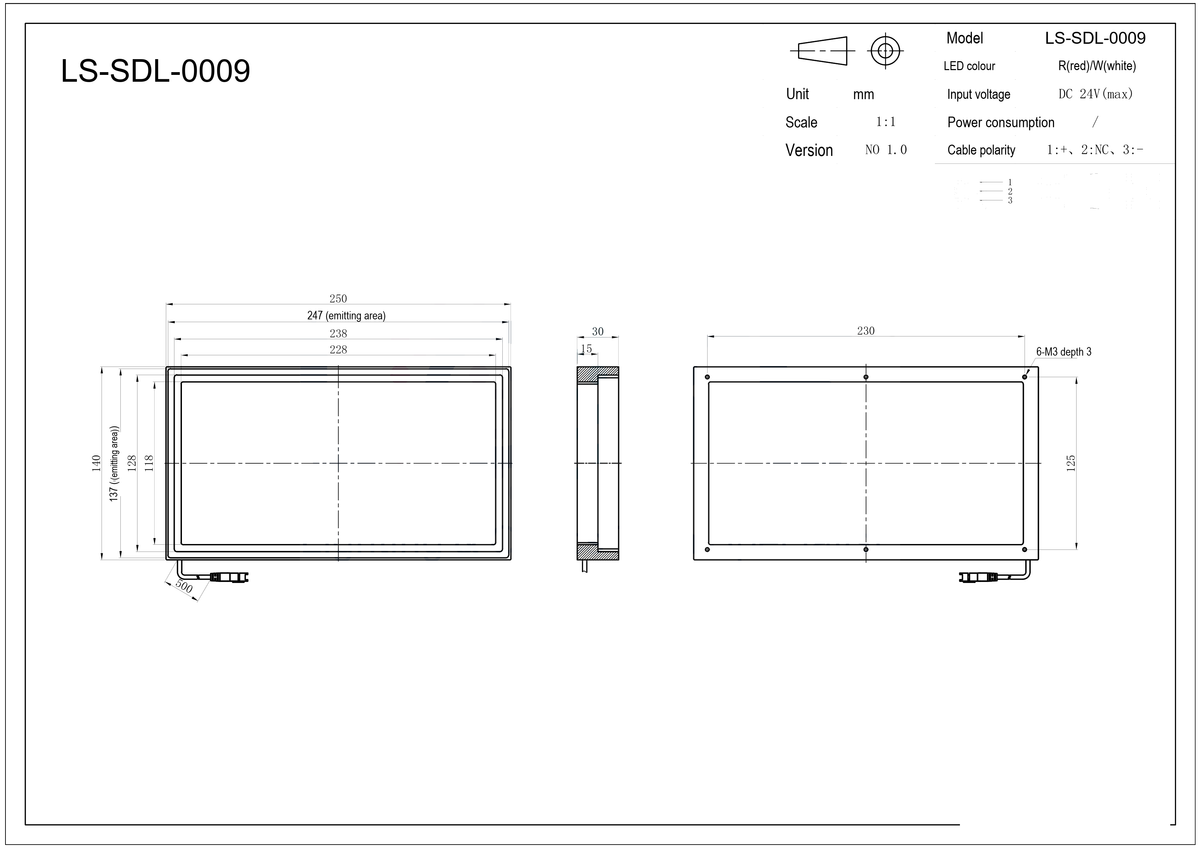 LS-SDL-0009 dimensions (mm)