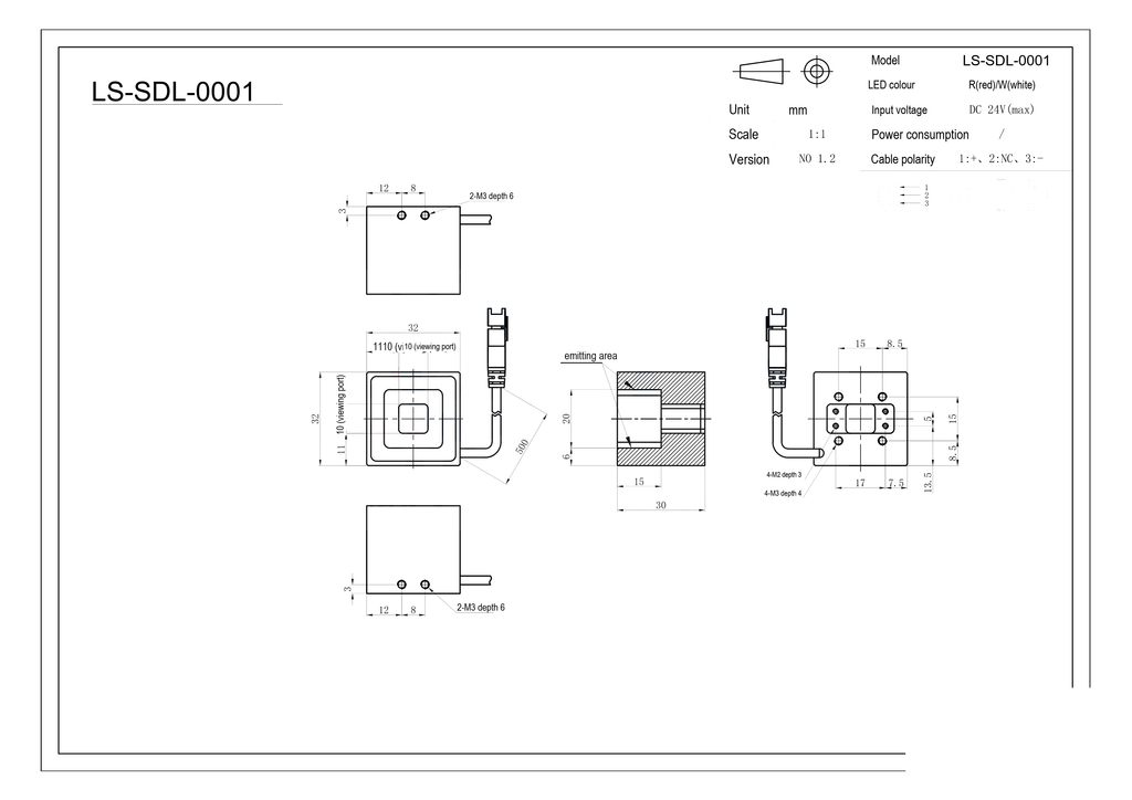 LS-SDL-0001 dimensions (mm)