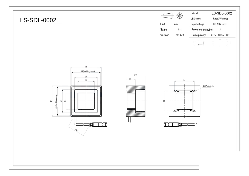 LS-SDL-0002 dimensions (mm)