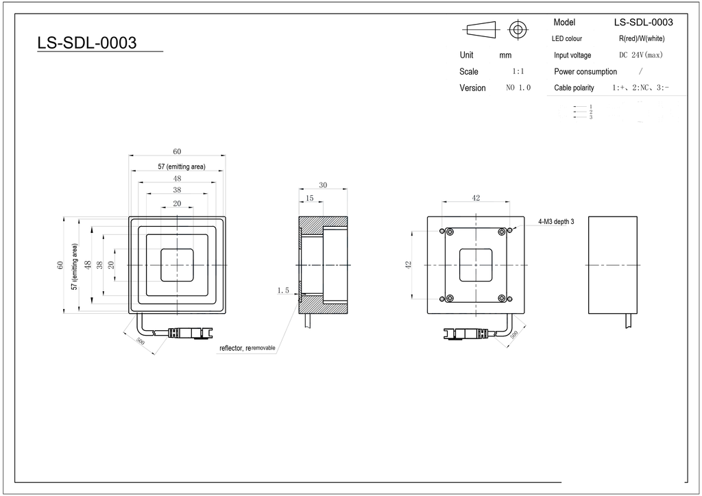 LS-SDL-0003 dimensions (mm)