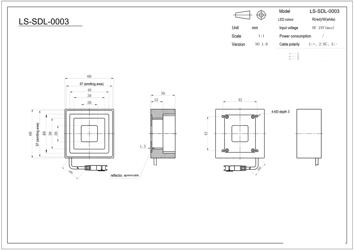 LS-SDL-0003 dimensions (mm)