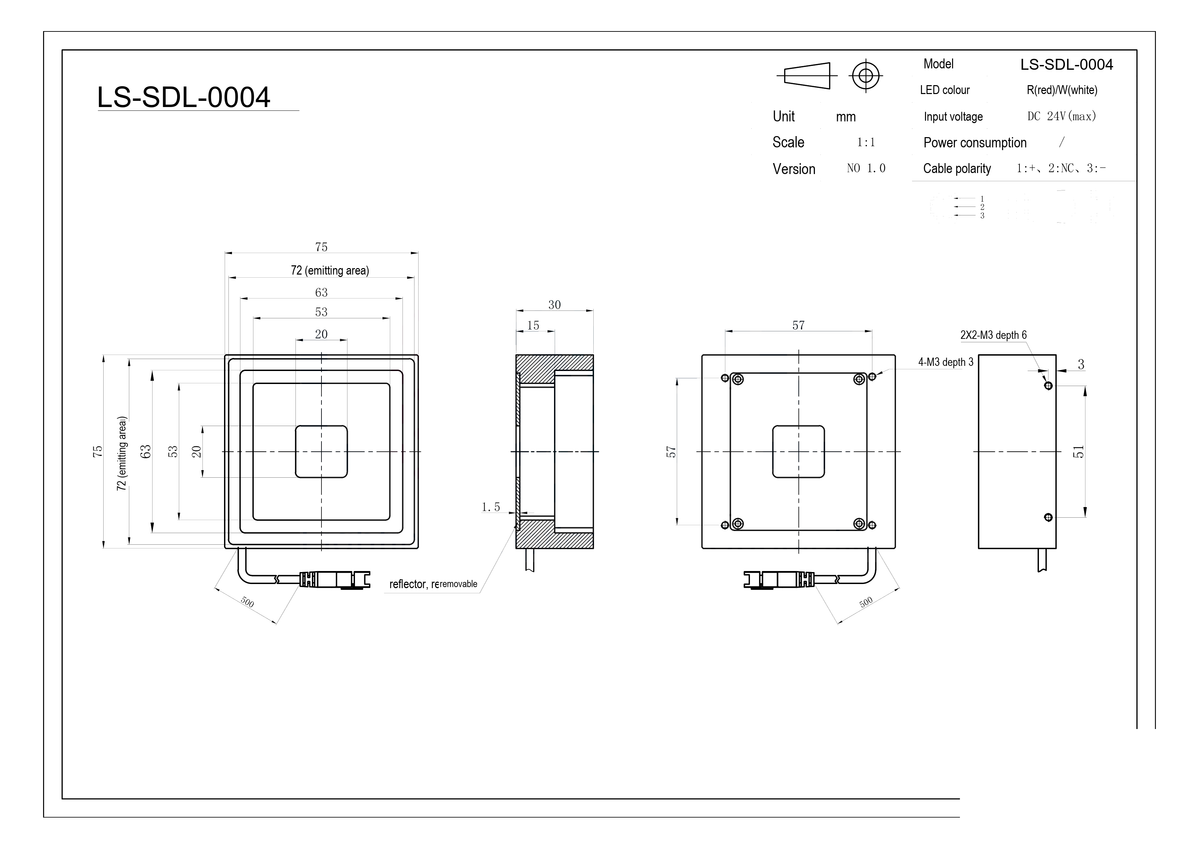 LS-SDL-0004 dimensions (mm)