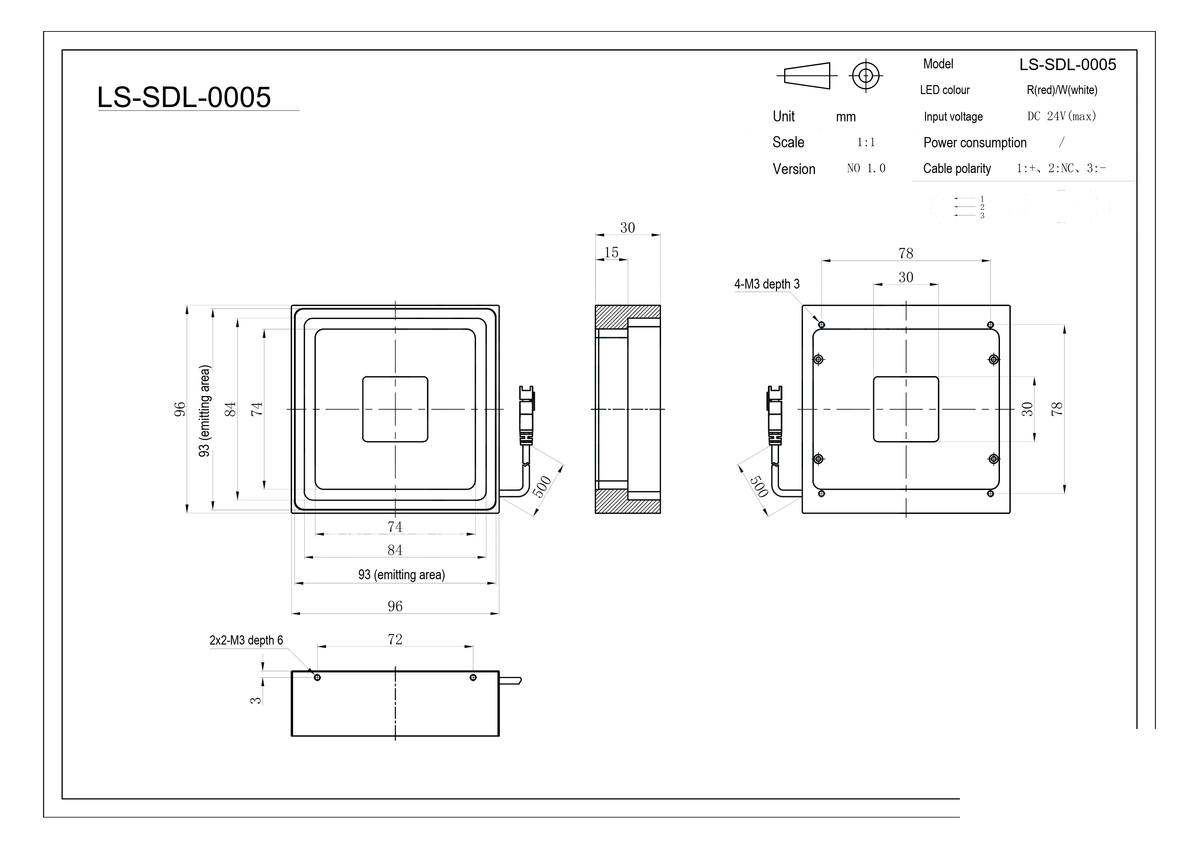 LS-SDL-0005 dimensions (mm)