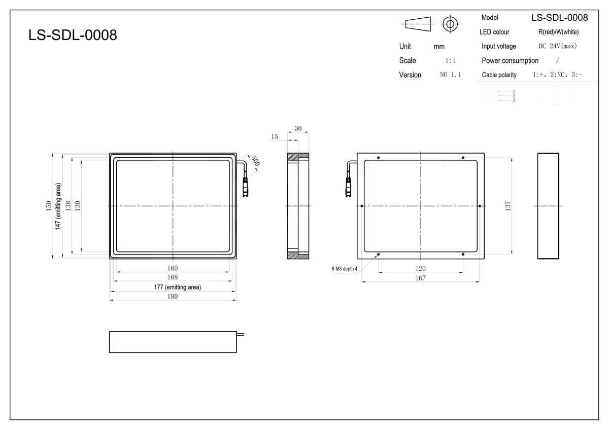 LS-SDL-0008 dimensions (mm)