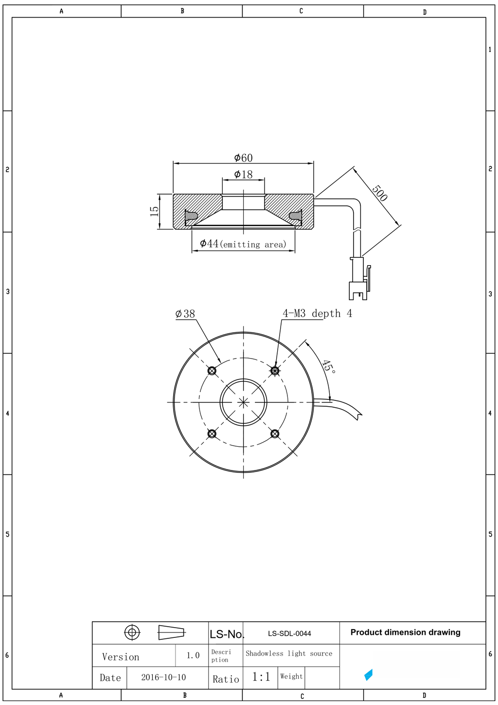 LS-SDL-0044 dimensions (mm)