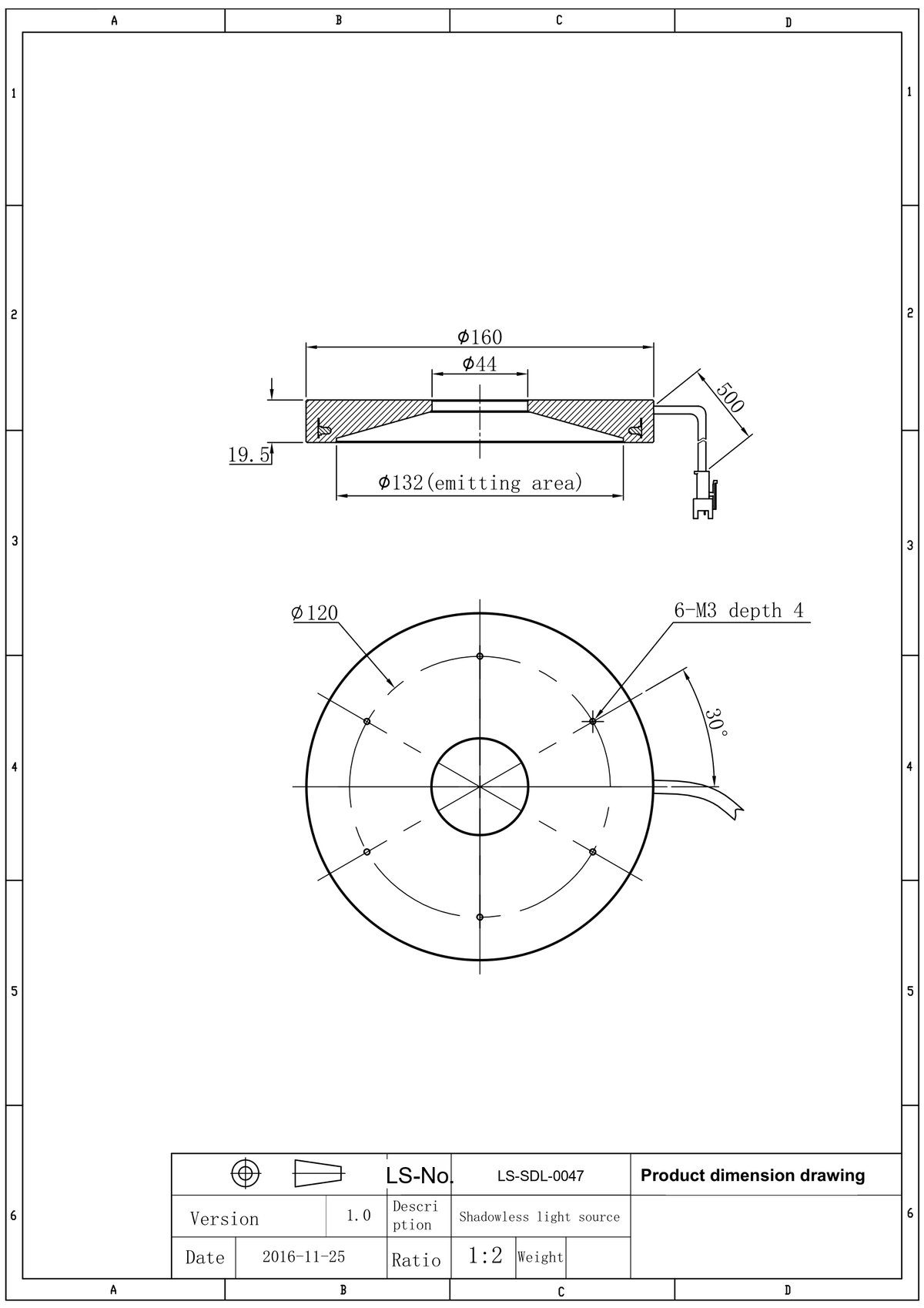 LS-SDL-0047 dimensions (mm)