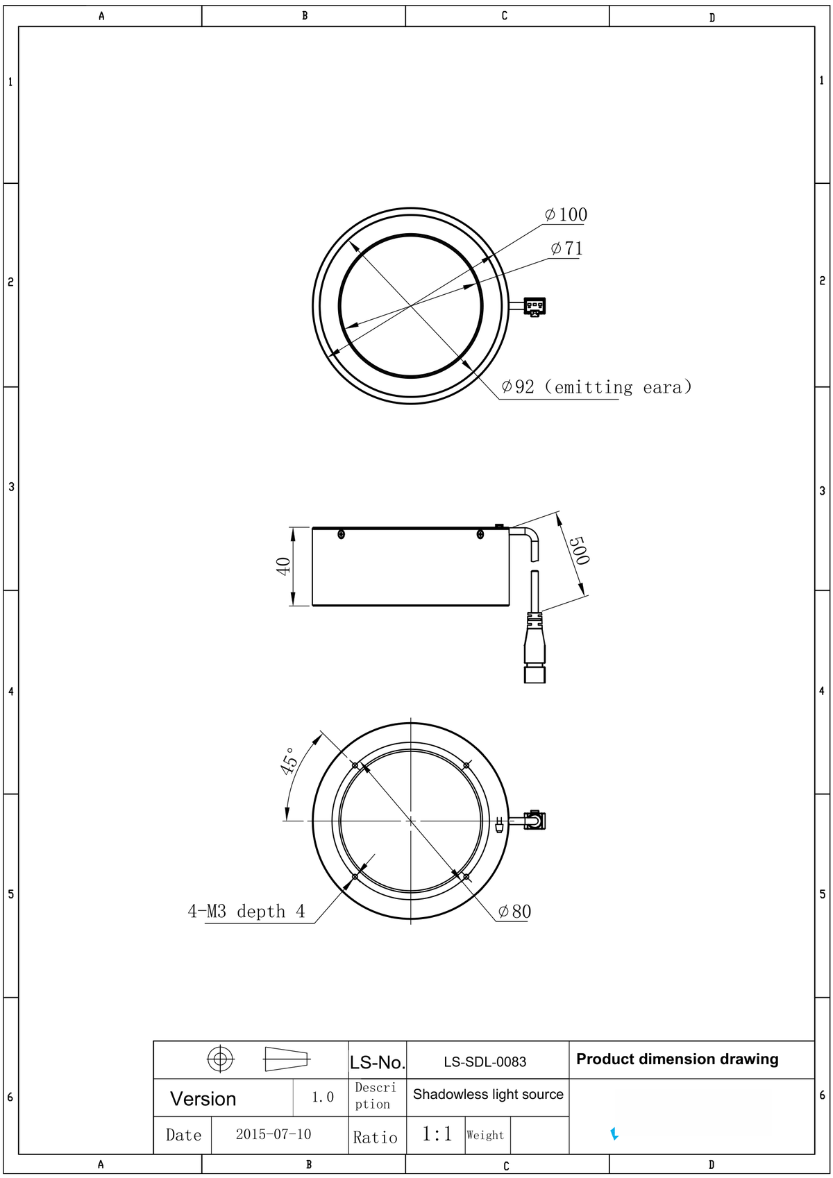 LS-SDL-0083 dimensions (mm)