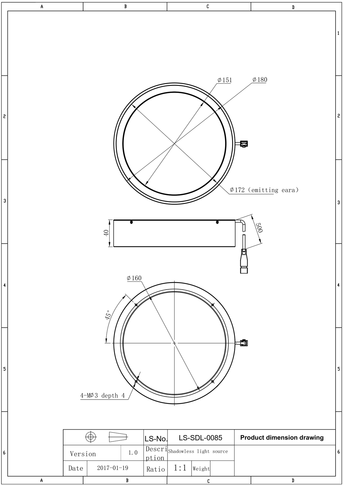 LS-SDL-0085 dimensions (mm)
