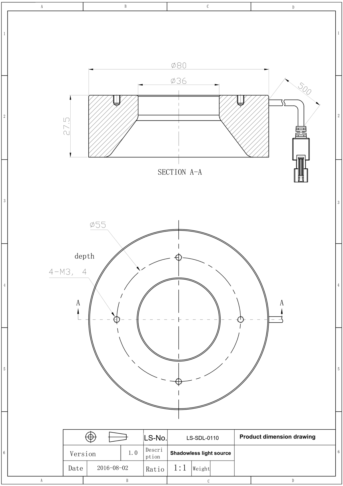 LS-SDL-0110 dimensions (mm)
