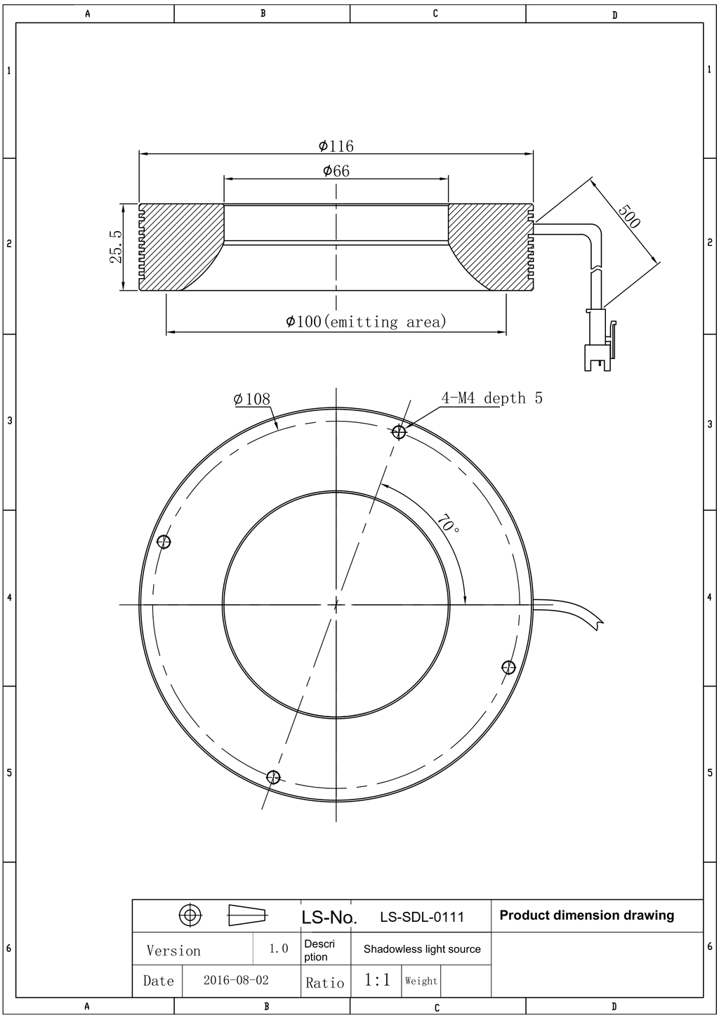 LS-SDL-0111 dimensions (mm)