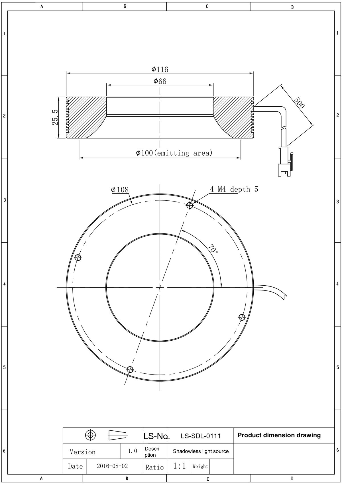 LS-SDL-0111 dimensions (mm)